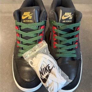 Nike SB Air Force 2 Black with Green and Red